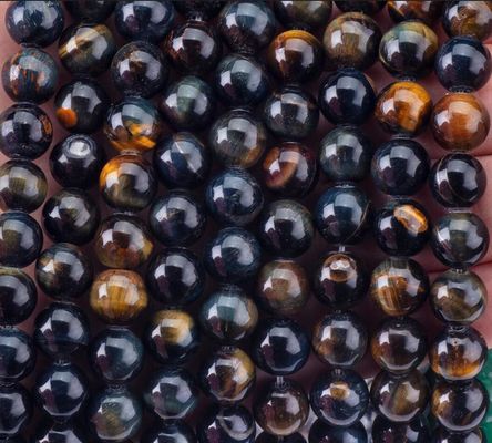 Natural Crystal Gemstone Yellow Blue Tiger's Eye Loose Bead Strands Semi Precious Stone for DIY Jewelry Making