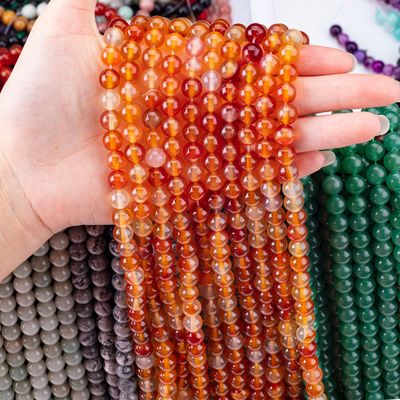8mm Fire Quartz Gemstone Beads Healing Crystal Stone Beads For Jewelry Making