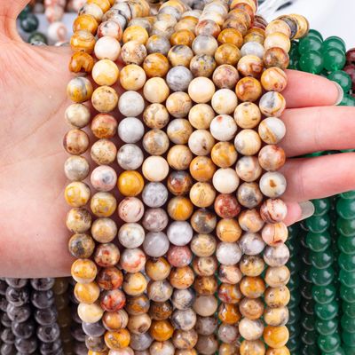 8mm Crazy Lace Agate Gemstone Beads Healing Crystal Stone Beads For Jewelry Making