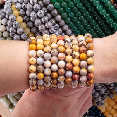 8mm Crazy Lace Agate Gemstone Beads Healing Crystal Stone Beads For Jewelry Making