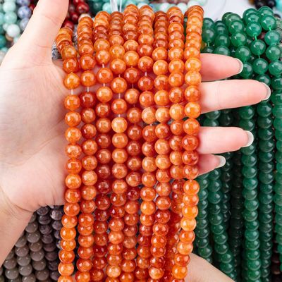 8MM Crystal Darker Red Aventurine Healing Gemsotne Round Loose Beads For Handmade Jewelry