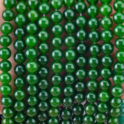 Green Jade Loose Bulk Round  Bead Custom Multi-Size Bead For Jewelry Making