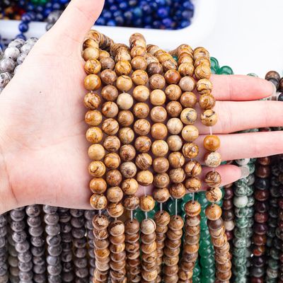 8mm Picture Jasper Gemstone Beads Healing Crystal Stone Beads For Jewelry Making