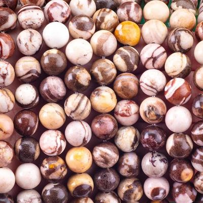 8mm Austrilian Zebra Jasper Gemstone Beads Healing Crystal Stone Beads For Jewelry Making