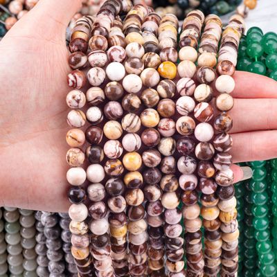 8mm Austrilian Zebra Jasper Gemstone Beads Healing Crystal Stone Beads For Jewelry Making