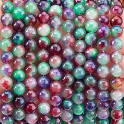 Darker Green Flower Agate Crystal Stone Smooth Loose Bead For Handmade Bead Jewelry Making