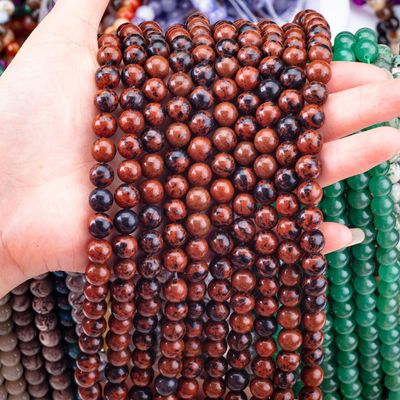 8MM Mahogany Jasper Polished Smooth Loose Bead For Handmade DIY Bead Jewelry Making
