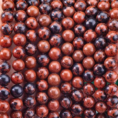 8MM Mahogany Jasper Polished Smooth Loose Bead For Handmade DIY Bead Jewelry Making