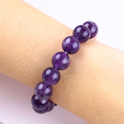Handmade Gemstone Beaded Bracelet Dark Amethyst Stone Bracelet Adjustable Peal Charms Bracelet For Party Daily Wearing