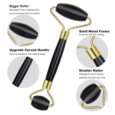 Black Obsidian Stone Natural Crystal Jade Roller OEM ODM