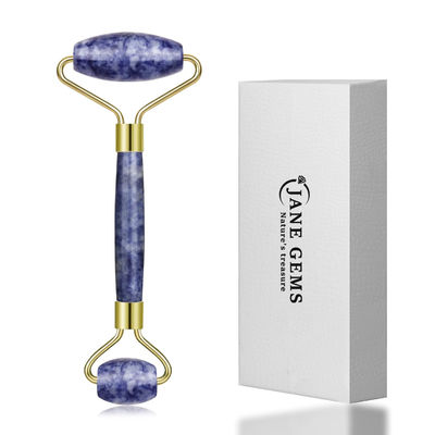 Handheld Bule Dot Stone Crystal Jade Face Roller For Puffy Eyes
