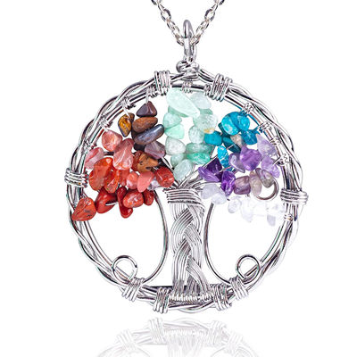 2.6*2.2inch/6.6*5.2cm Chakra Gemstone Necklace Release Anxiety