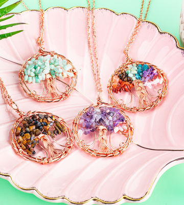 2.6*2.2inch/6.6*5.2cm Chakra Gemstone Necklace Release Anxiety