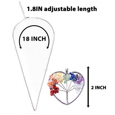 5*5cm Tree Of Life Necklace With Chakra Stones Pendant
