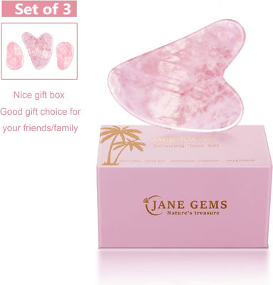 Polished Smooth Crystal Rose Quartz Gua Sha Board Jade Face Stone For Anti Aging