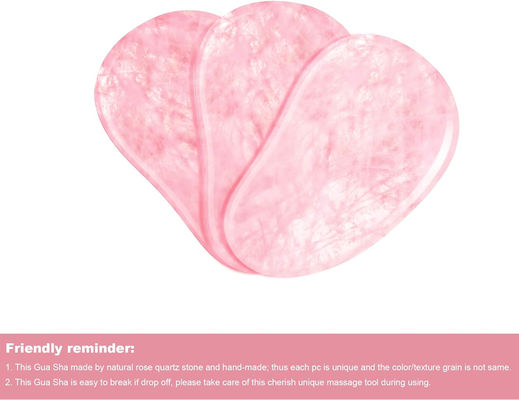 Polished Smooth Crystal Rose Quartz Gua Sha Board Jade Face Stone For Anti Aging