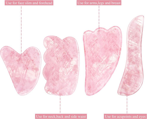 Rose Quartz Natural Jade Scraping Board Jade Stone Facial Gua Sha Board Massage Tools