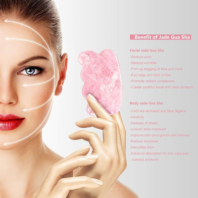 Rose Quartz Natural Jade Scraping Board Jade Stone Facial Gua Sha Board Massage Tools