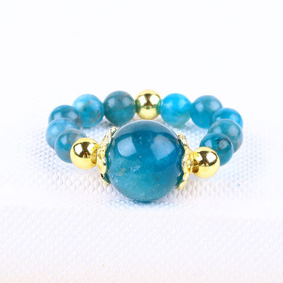 4MM Apatite Small Bead Healing Energy Crystal Round Stretch Bead Ring For Daily Wear And Party