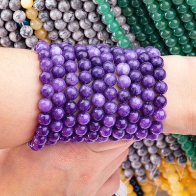8mm Violet Galaxy Agate Gemstone Beads Healing Crystal Stone Beads For Jewelry Making