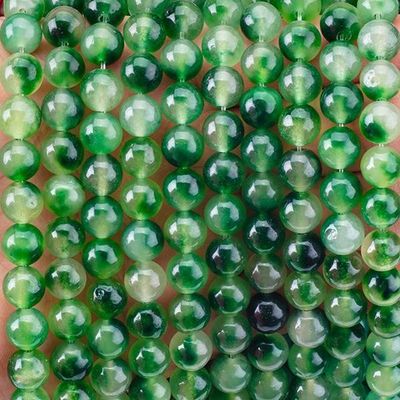 8mm Clear Moss Agate Gemstone Beads Healing Crystal Stone Beads For Jewelry Making