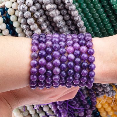 8mm High Quality Clear Violet Galaxy Agate Gemstone Beads Healing Crystal Stone Beads For Jewelry Making