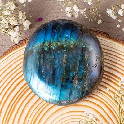 Natural Labradorite Palm Stone Healing Polished Pocket Labradorite Rock Stones Irregular Worry Stone Anxiety Releasing