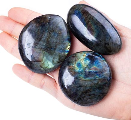 Natural Labradorite Palm Stone Healing Polished Pocket Labradorite Rock Stones Irregular Worry Stone Anxiety Releasing