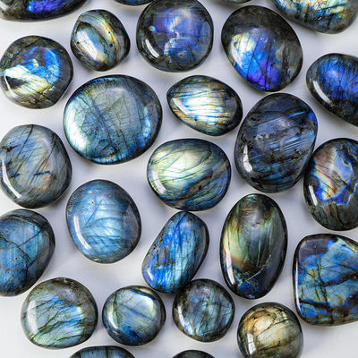Natural Labradorite Palm Stone Healing Polished Pocket Labradorite Rock Stones Irregular Worry Stone Anxiety Releasing