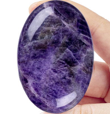 Natural Polished Amethyst Palm Stone Amethyst Pocket Gemstone Amethyst Worry Stone For Stress Relief Home Decoration