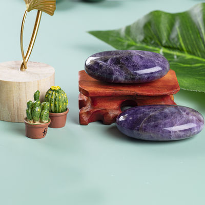 Natural Polished Amethyst Palm Stone Amethyst Pocket Gemstone Amethyst Worry Stone For Stress Relief Home Decoration