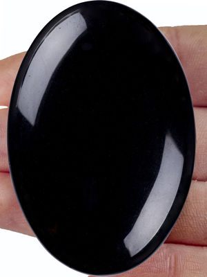 Natural Polished Black Obsidian Palm Stone Black Obsidian Pocket Worry Gemstone For Stress Reducing Home Decoration