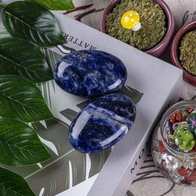 Natural Polished Sodalite Palm Stone Sodalite Pocket Gemstone Sodalite Worry Stone For Stress Relief Home Decoration
