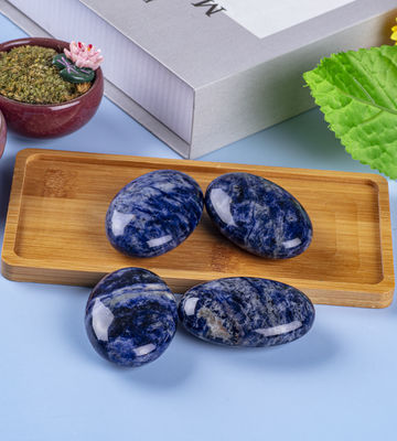 Natural Polished Sodalite Palm Stone Sodalite Pocket Gemstone Sodalite Worry Stone For Stress Relief Home Decoration
