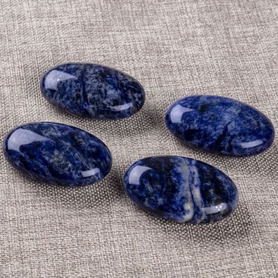 Natural Polished Sodalite Palm Stone Sodalite Pocket Gemstone Sodalite Worry Stone For Stress Relief Home Decoration
