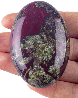 Natural Dragon Bloodstone Oval Shaped Craft Stone Dragon Bloodstone Palm Gemstone for Home Decoration