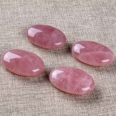 Natural Rose Quartaz Palm Stone Healing Polished Pocket Rose Quartz Rock Stones Worry Stone Anxiety Releasing