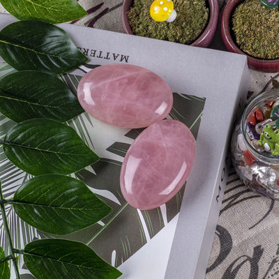 Natural Rose Quartaz Palm Stone Healing Polished Pocket Rose Quartz Rock Stones Worry Stone Anxiety Releasing