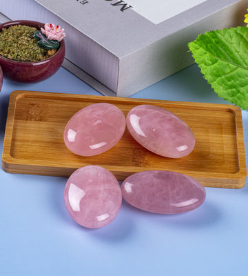 Natural Rose Quartaz Palm Stone Healing Polished Pocket Rose Quartz Rock Stones Worry Stone Anxiety Releasing