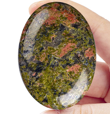 Natural Polished Unakite Palm Stone Unakite Pocket Gemstone Unakite Worry Stone For Stress Relaxion Home Decoration