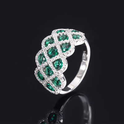 Zircon 925 Sterling Silver Gem Engagement Rings Flower Shape