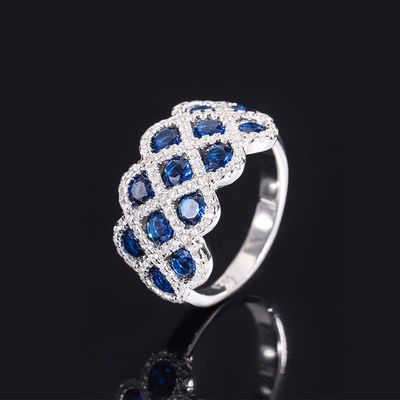 Zircon 925 Sterling Silver Gem Engagement Rings Flower Shape