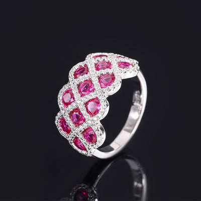 Zircon 925 Sterling Silver Gem Engagement Rings Flower Shape