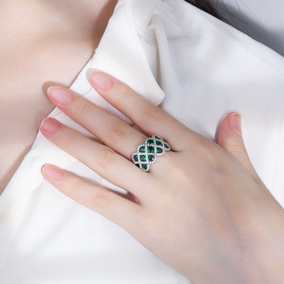 Zircon 925 Sterling Silver Gem Engagement Rings Flower Shape