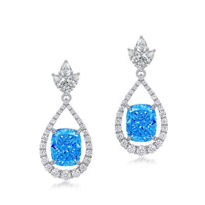 Stylish 925 Sterling Silver Pink Gemstone Oval Halo Earrings