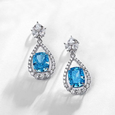 Stylish 925 Sterling Silver Pink Gemstone Oval Halo Earrings