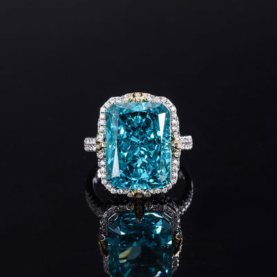Purple / Aqua Blue / Yellow Gemstone 925 Sterling Silver Zircon Bridal Engagement Ring
