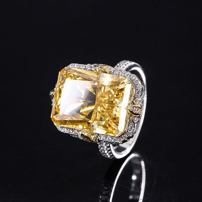 Purple / Aqua Blue / Yellow Gemstone 925 Sterling Silver Zircon Bridal Engagement Ring