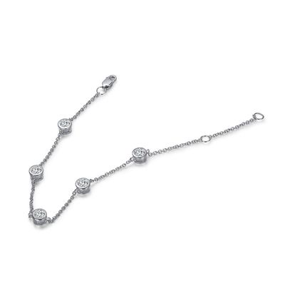 Sparkling Elevated 925 Sterling Silver Moissanite Diamond Bracelet Womens