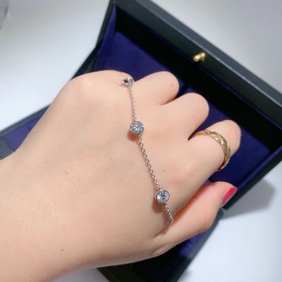 Sparkling Elevated 925 Sterling Silver Moissanite Diamond Bracelet Womens